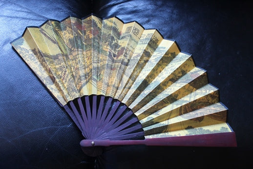 Classic Hand Crafted Fan w/ bamboo framework(QingMingShangHe) S