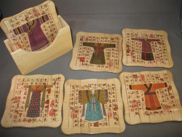 Bamboo Coaster Set of 6 (Ancient Chinese Gown)