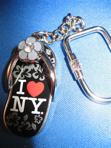 "I Love New York" Sandal Keychain (black)