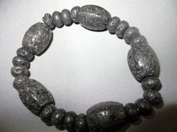 Volcanic Stone Bracelet (Black, Multiple Beads1)