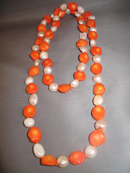 White Pearls and Stone Orange