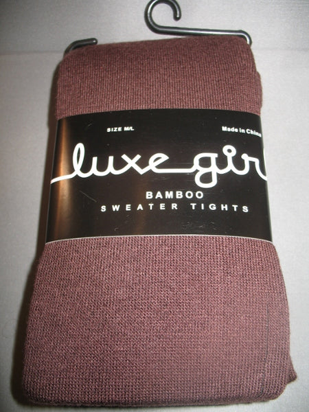 Luxegirl Bamboo Sweater Tights (Brown, M/L)