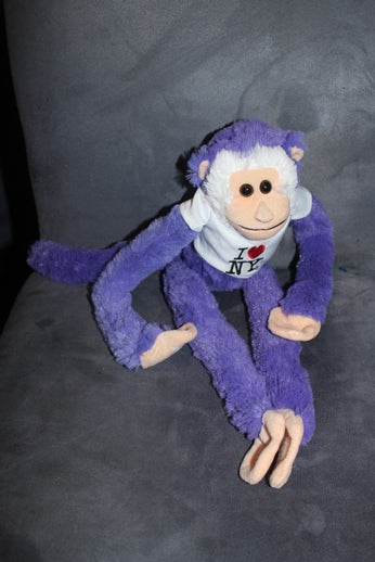 I Love NY Toy Monkey (Purple 16")