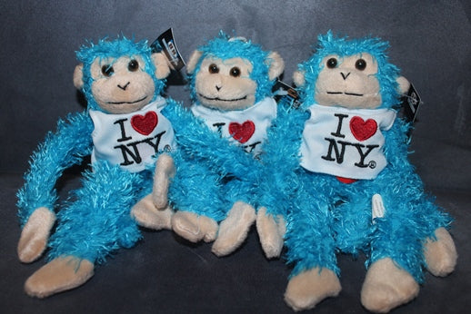 I Love NY Toy Monkey (skyblue 8")