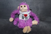 I Love NY Toy Monkey (purple 8")