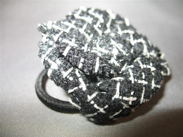 Black/White cloth rose w/ elastic band.
