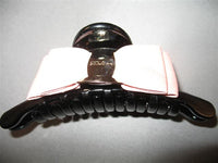 Barrette/ Hair Clasp with Double Ribbons - Light Pink