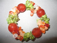 Love Peace Joy Wreath Natural Stone Beaded Bracelet