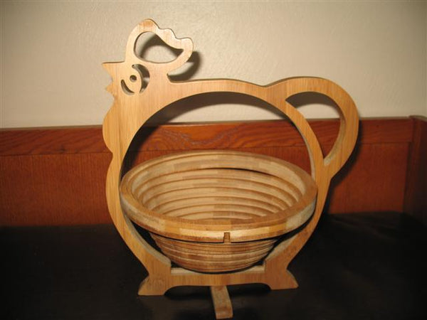Natural Bamboo Collapsible Basket (Rooster, The Pioneer)