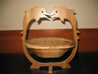 Natural Bamboo Collapsible Basket (Double Dolphins, the Rhythm)