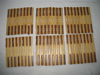 Sleek Two-Tone Bamboo Block Trivets 6 Pc (Natural & Walnut)