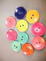 Colorful Wood Buttons 9/16"