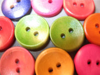 Colorful Wood Buttons 1 5/16"