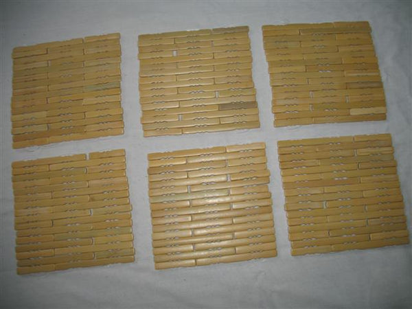 Sleek Contemporary Bamboo Block Trivets 2 Pcs (Natural)
