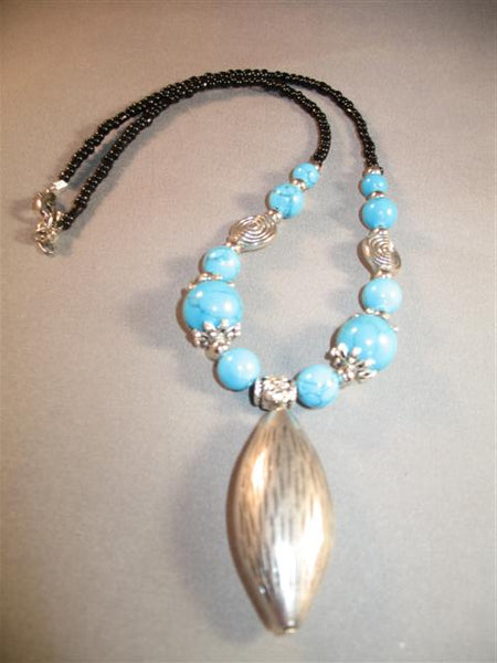 Tibet Silver Necklace (silver, turquoise)