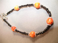 Tibet Silver Bracelet (orange beads)