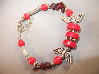 Tibet Silver Bracelet (red beads)