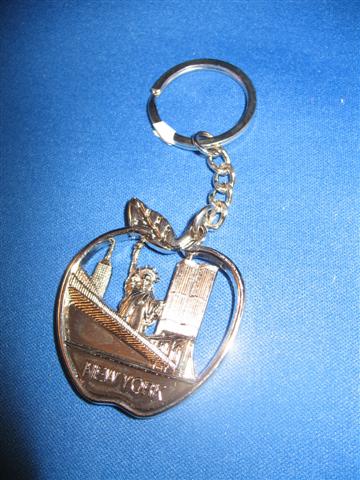 Big Apple New York Statue of Liberty Keychain (Silver)