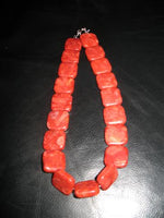 Red Coral Necklace (Square)