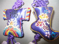 A Set of Embroidered Clothing and Boots Ornaments (Purple)