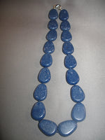 Navy Blue Coral Necklace (Oval)
