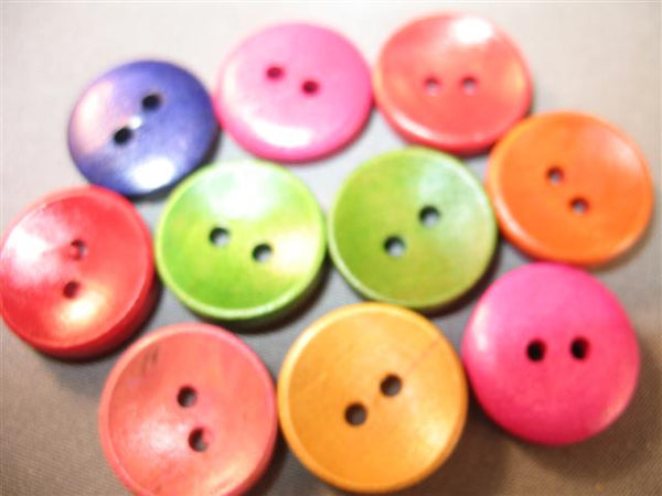 Colorful Wood Buttons 1"
