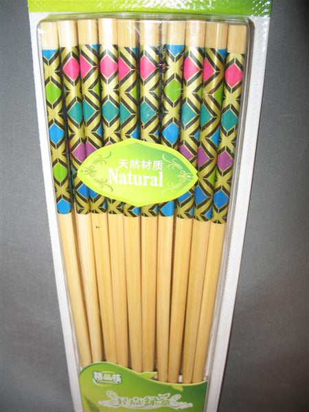 Bamboo Chopsticks (color diamond, 10 pairs per pack)