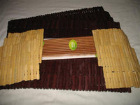 20 Pcs Bamboo Block Placemats, Trivets(natural color),Chopsticks