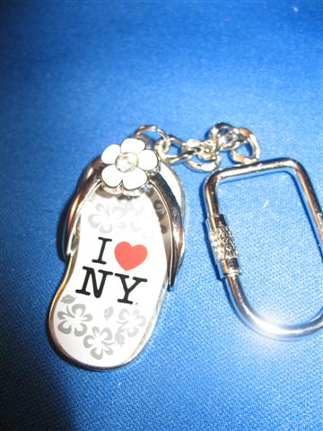 "I Love New York" Sandal Keychain (white)