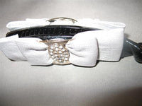 Barrette/ Hair Clasp with Double Ribbons Long - SilverBlue