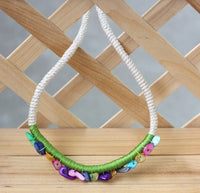 Handmade Woven Necklace (green, multiple colors)