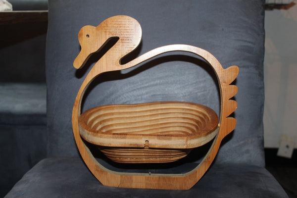 Natural Bamboo Collapsible Basket(Goose,Loyalty Symble)w/ Bonus
