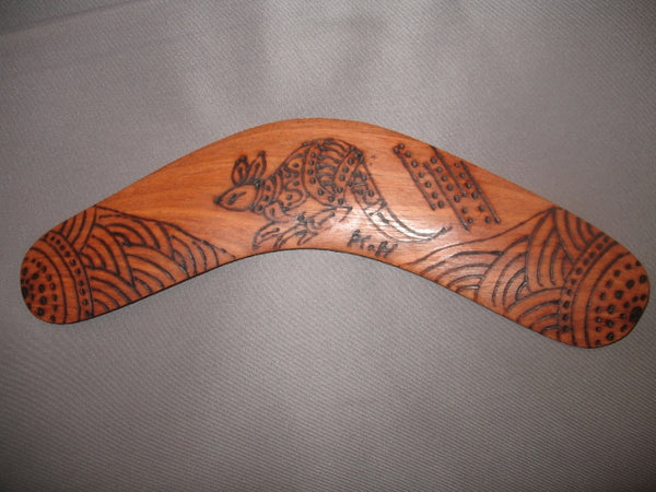 Returning Boomerang - Hand Made with Australian Native Art