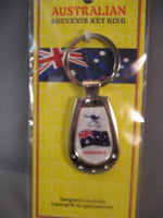 Australian Souvenir Key Ring - Flag of Australia & Kangaroo