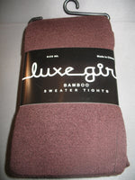 Luxegirl Bamboo Sweater Tights (Brown, S/M)