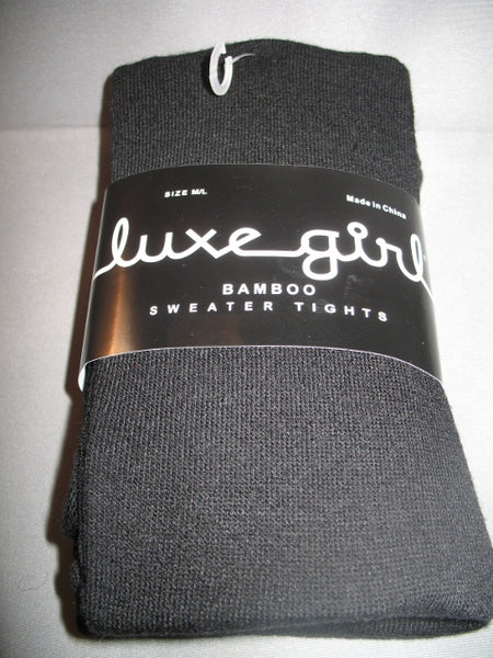 Luxegirl Bamboo Sweater Tights (Black, M/L)