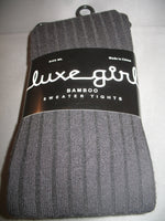Luxegirl Bamboo Sweater Tights (Charcoal Stripe, M/L)