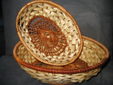 Oval Two-Tone Bamboo Baskets (A Set of Two)