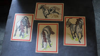 Handcrafted Paper Cutouts Cards A Set of 4 - Horse