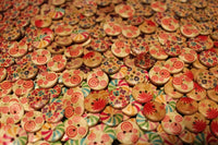 Colorful Wood Buttons with Multiple Patterns 9/16"